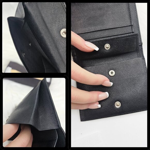 Prada Black Nylon and Leather Trifold Wallet - Picture 12 of 17